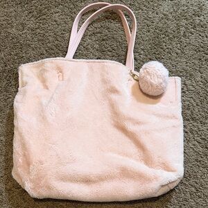 Pink Faux Fur Tote Bag